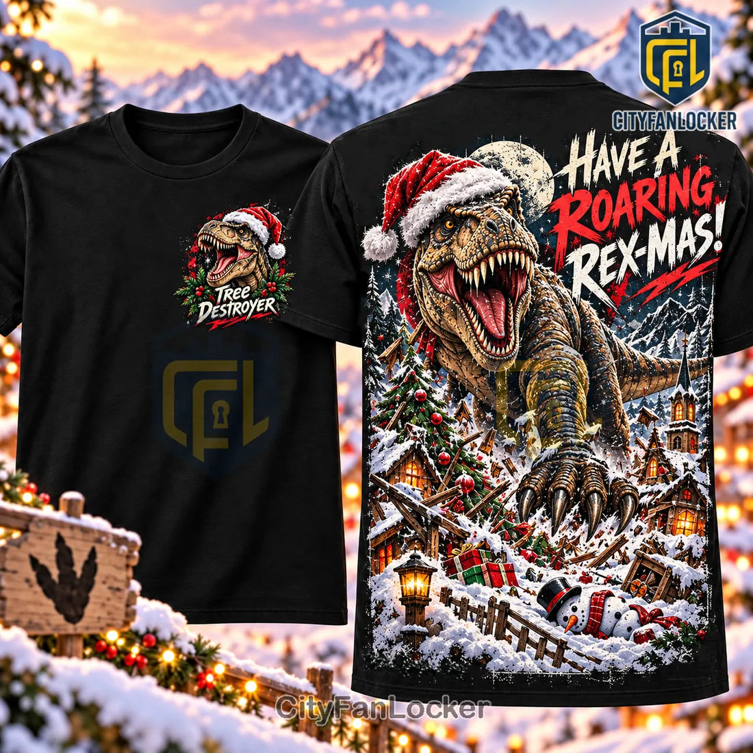 T-Rex Roaring Rex-Mas Christmas Shirt