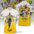 Tadej Pogacar 5X Tour de France Winner Yellow Polo Shirt