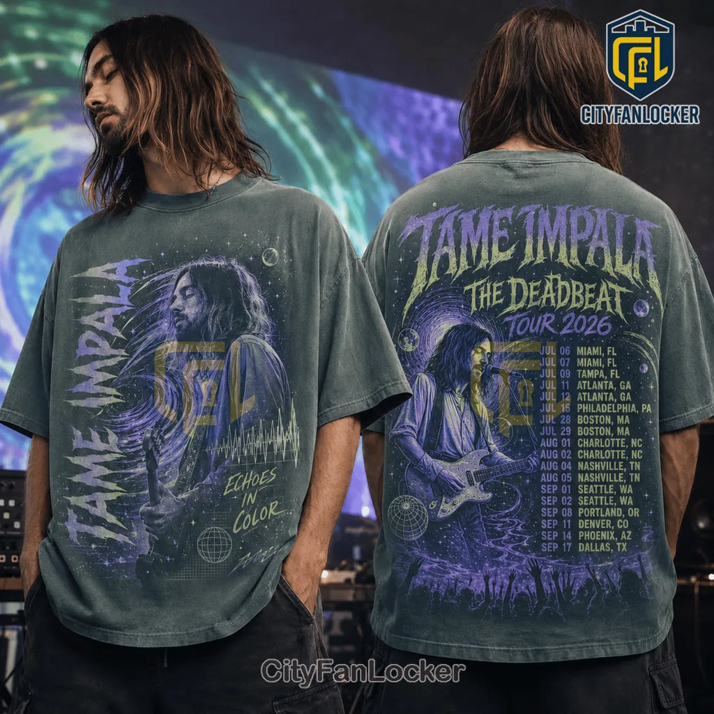 Tame Impala Deadbeat Tour 2026 Grey T-Shirt
