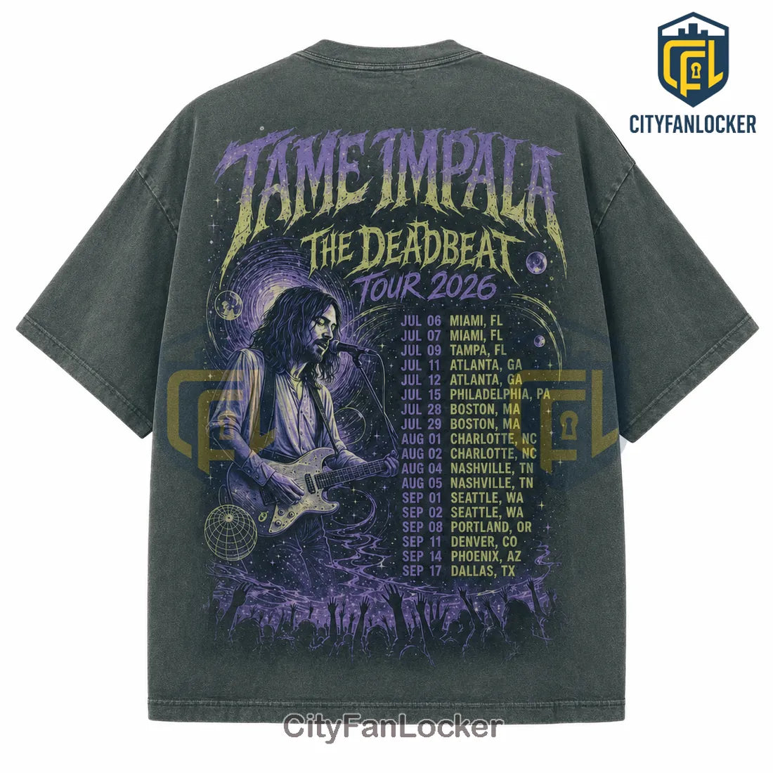 Tame Impala Deadbeat Tour 2026 Grey T-Shirt