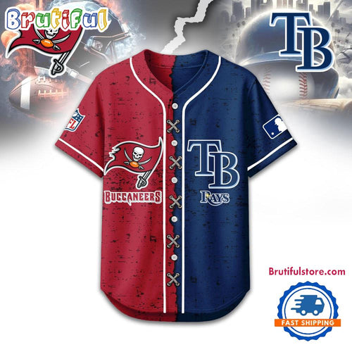 Tampa Bay Buccaneers Mix Tampa Bay Rays Sporty New Design Baseball Jersey