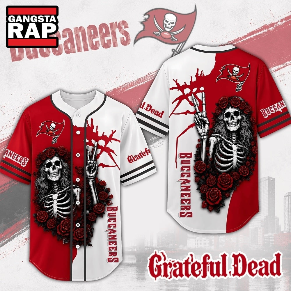 Tampa Bay Buccaneers NFL Game Day Grateful Dead Baseball Jersey Shirt