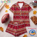 Tampa Bay Buccaneers NFL Harvest Huddle Short Sleeve Pajamas Set