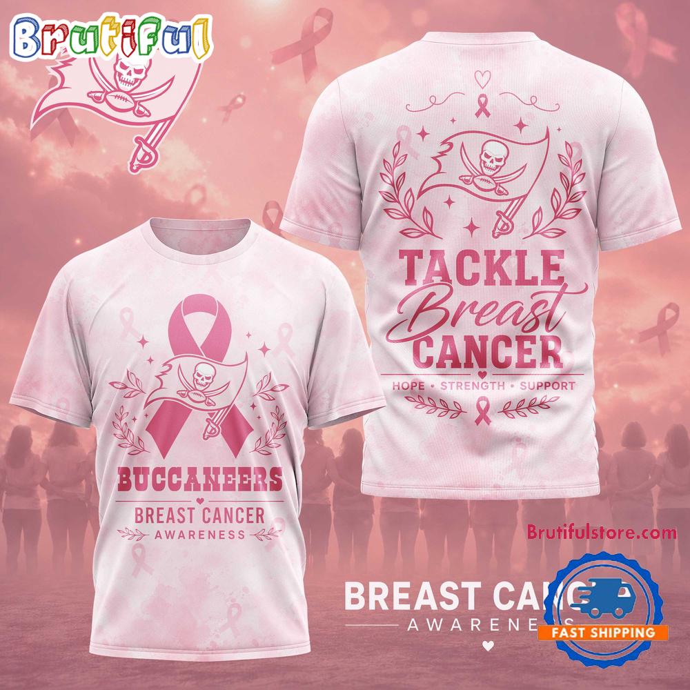 Tampa Bay Buccaneers NFL Hope Strength Support Breast Cancer Limited 3D Shirt