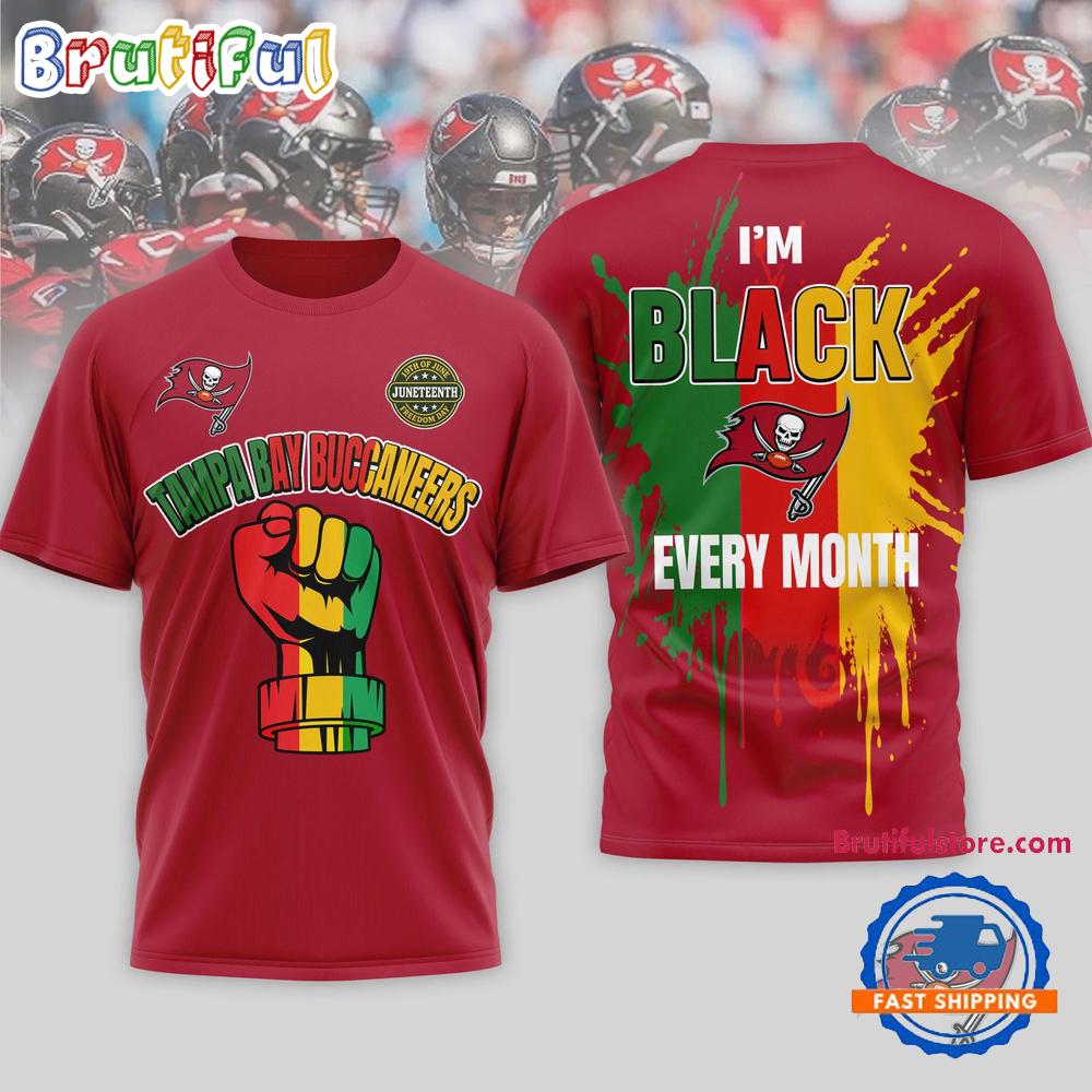 Tampa Bay Buccaneers NFL Juneteenth Freedom I’m Black Every Month 3D Shirt