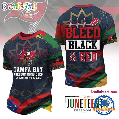 Tampa Bay Buccaneers NFL Juneteenth Freedom Runs Deep New Design 3D Shirt
