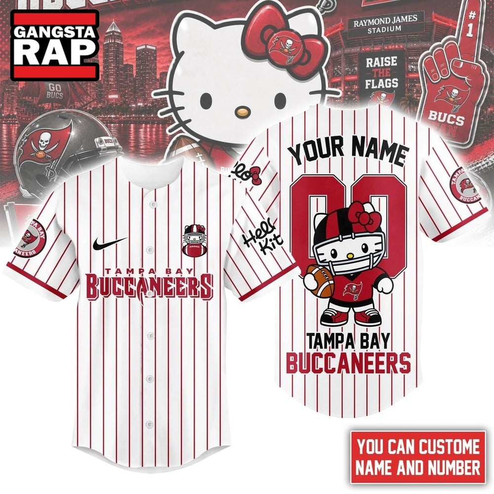 Tampa Bay Buccaneers NFL Kitty Game Day Custom Baseball Jersey Shirt