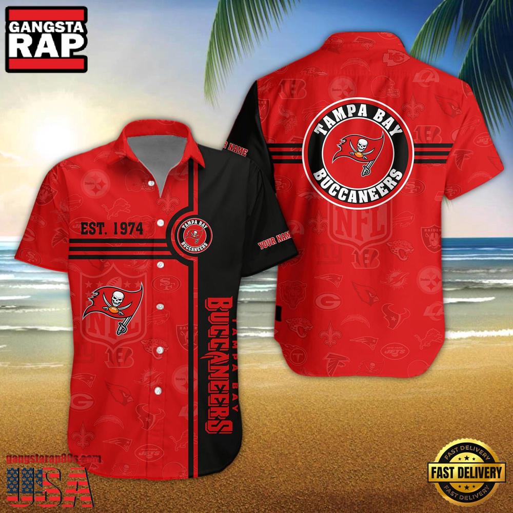 NFL Tampa Bay Buccaneers Logo Team Custom Name New Design Hawaiian Shirt