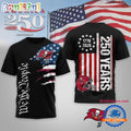 Tampa Bay Buccaneers NFL We The People USA 250th Anniversary Black T Shirt