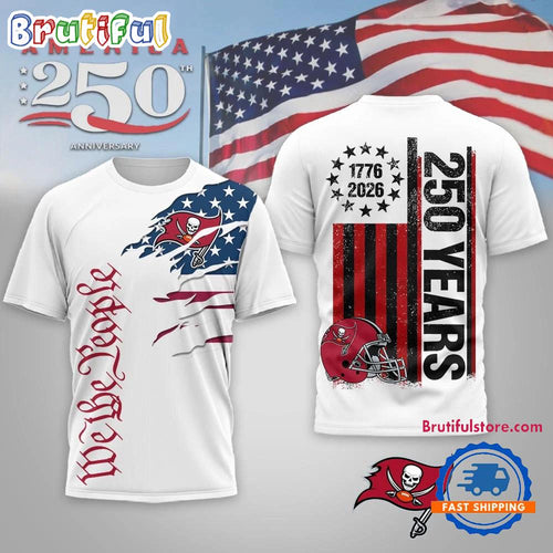 Tampa Bay Buccaneers NFL We The People USA 250th Anniversary White T Shirt