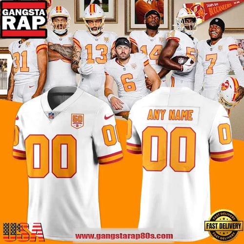 Tampa Bay Buccaneers Nike 2025 White Custom Football Jersey