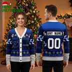 Tampa Bay Lightning Elk Pattern Custom Name And Number Ugly Christmas Sweater