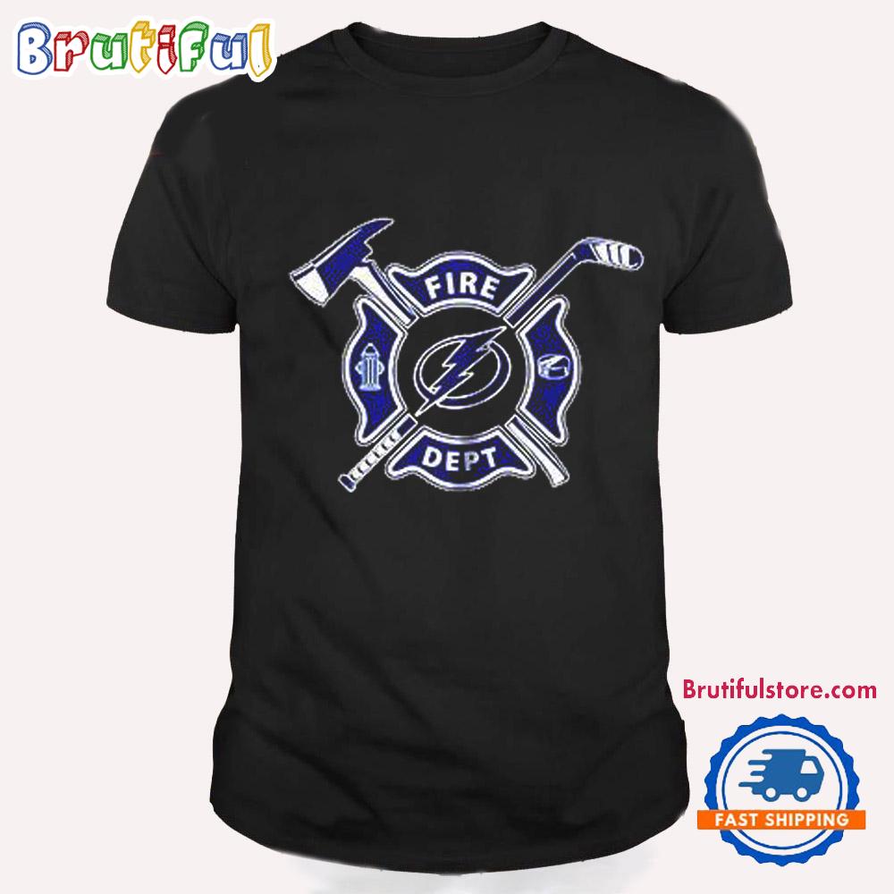 Tampa Bay Lightning Firefighter Fire Dept T Shirt