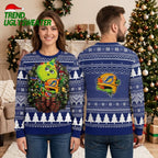 Tampa Bay Lightning Grinch Hugging Hockey Stick Ugly Christmas Sweater