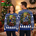 Tampa Bay Lightning Groot Christmas Lights Ugly Christmas Sweater