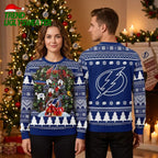 Tampa Bay Lightning Hockey Christmas Tree Ugly Christmas Sweater
