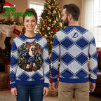 Tampa Bay Lightning Pug With Reindeer Antlers Ugly Christmas Sweater
