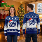 Tampa Bay Lightning Santa Hat Logo Ugly Christmas Sweater