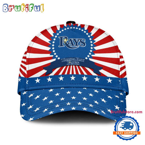 Tampa Bay Rays American Flag Pattern Independence Day Baseball Cap