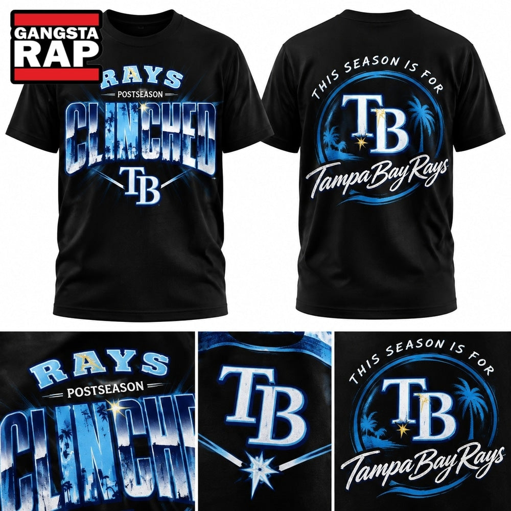 Tampa Bay Rays Postseason Clinched 2026 Black T Shirt