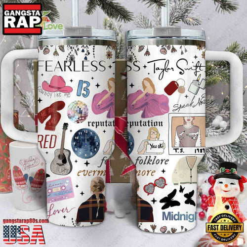 Taylor Swift Album Swiftie Collection Music Custom Stanley Quencher 40oz Stainless Steel Tumbler With Handle