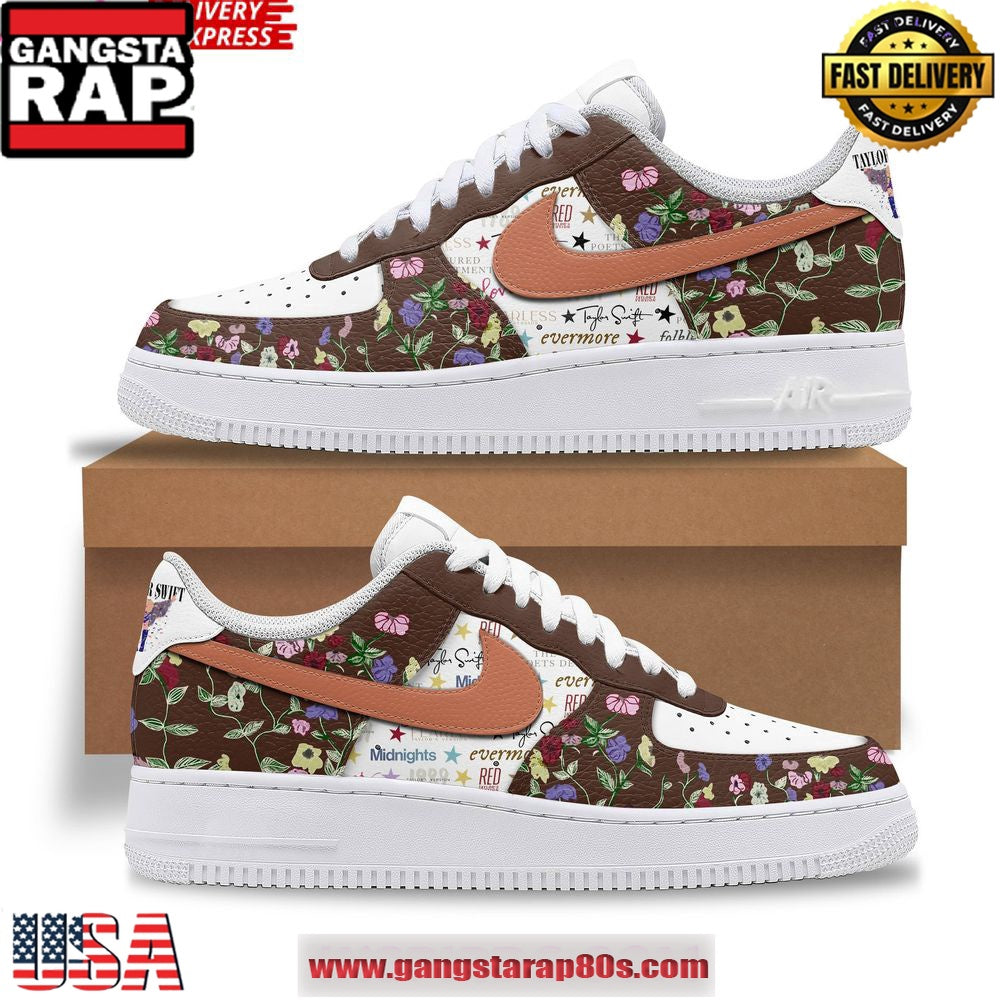 Taylor Swift Floral Limited Edition Air Force 1 Running Sneakers Shoes
