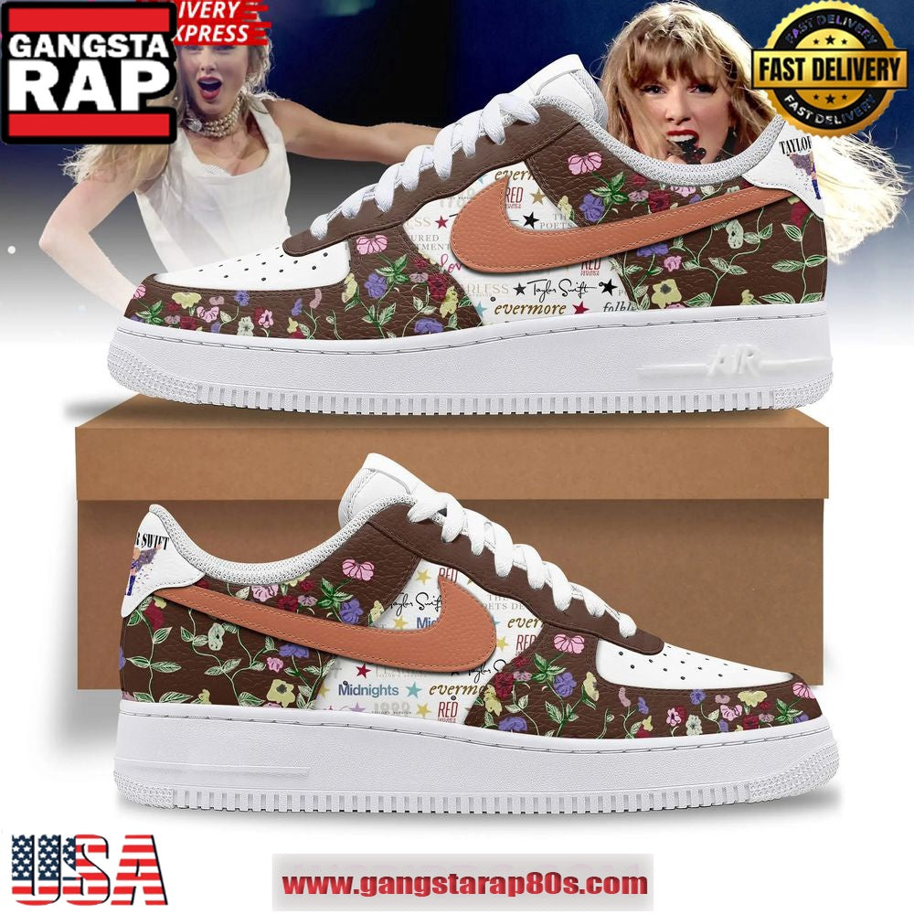 Taylor Swift Floral Limited Edition Air Force 1 Running Sneakers Shoes