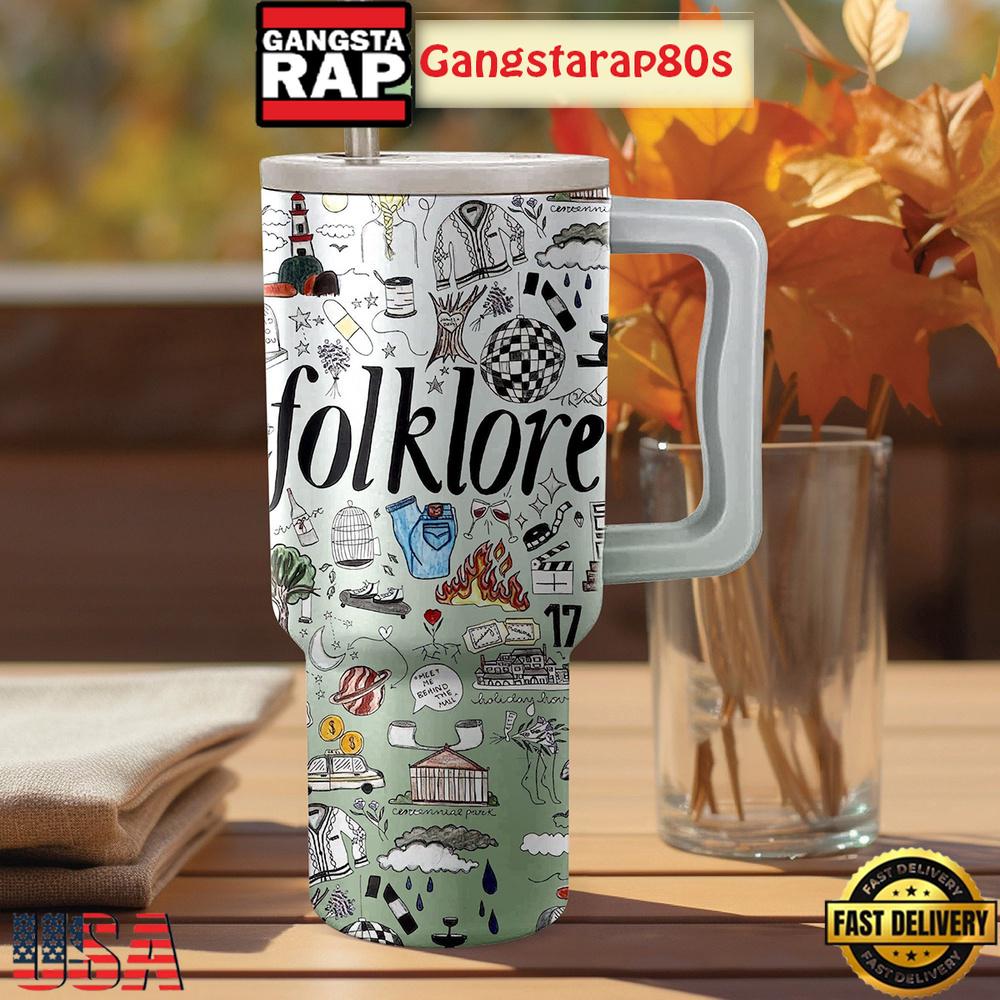 Taylor Swift Folklore Album Tumbler Cup 40oz