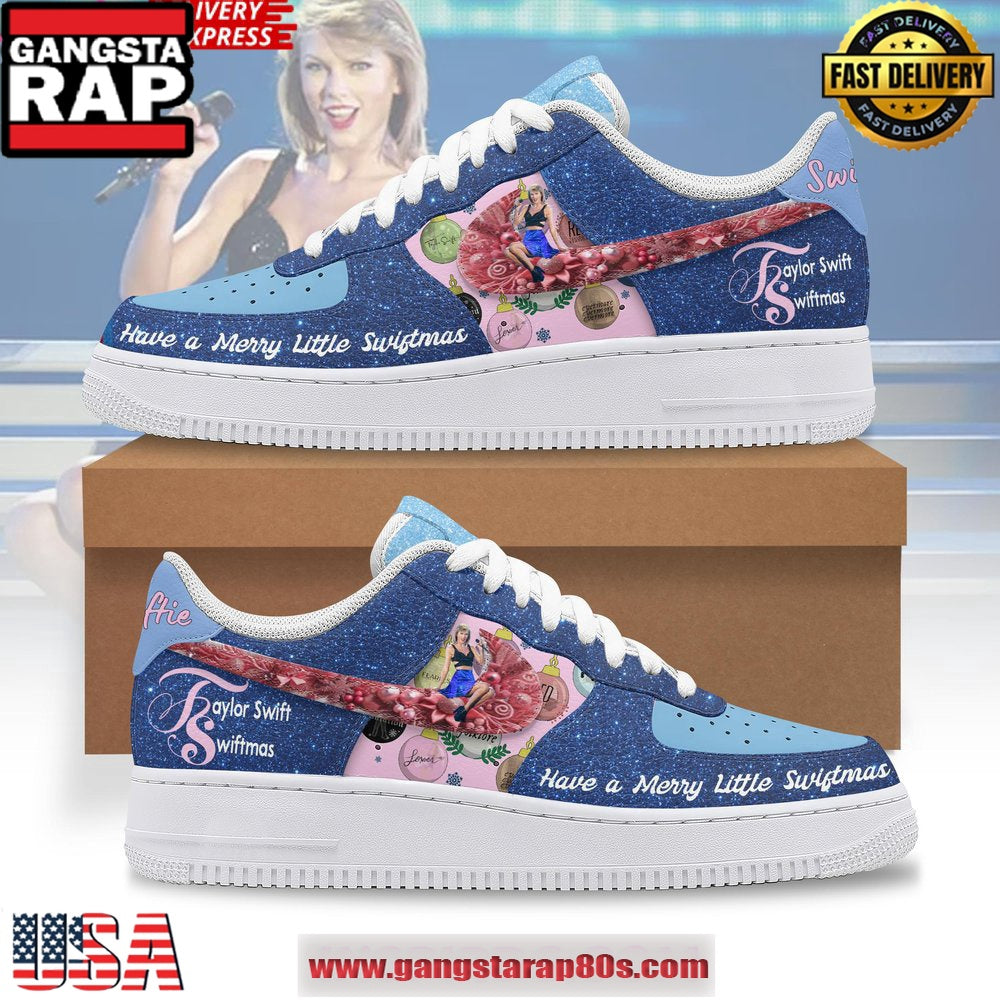 Taylor Swift Have a Merry Little Swiftmas Limited Air Force 1 Sneakers Shoes