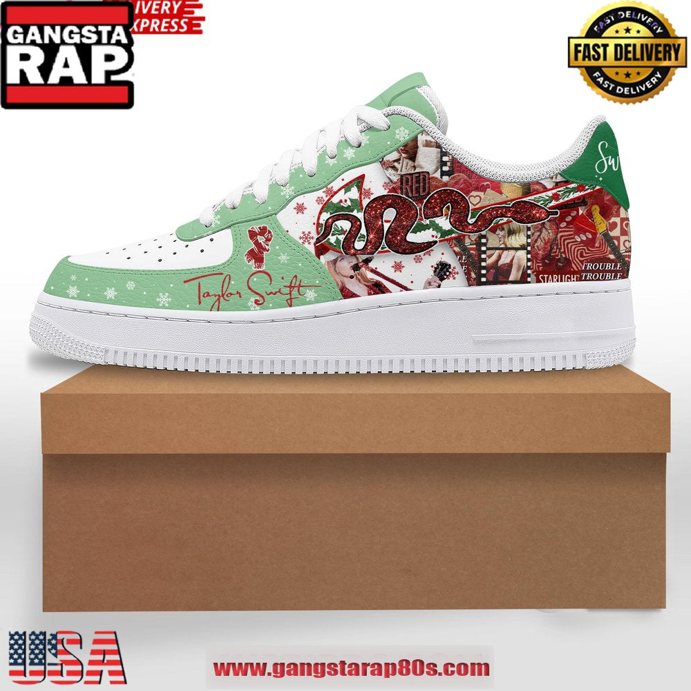 Taylor Swift Merry Christmas Air Force 1 Running Sneakers Shoes