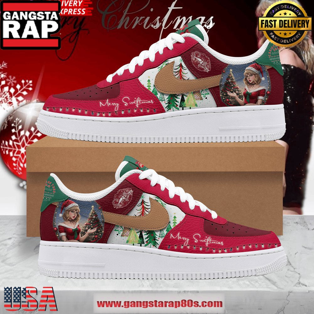 Taylor Swift Merry Christmas Special Edition Air Force 1 Running Sneakers