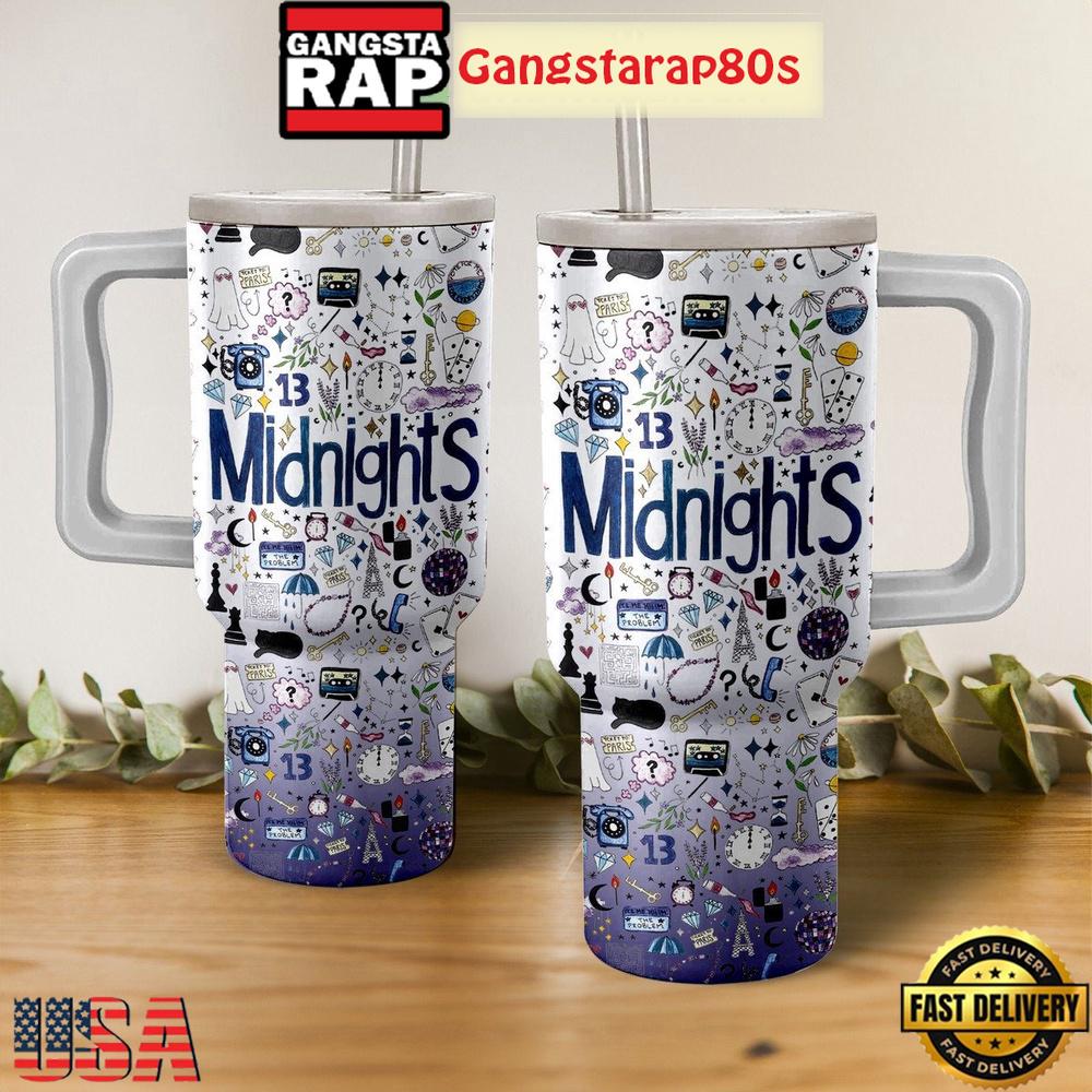 Taylor Swift Midnights Album Tumbler Cup 40oz