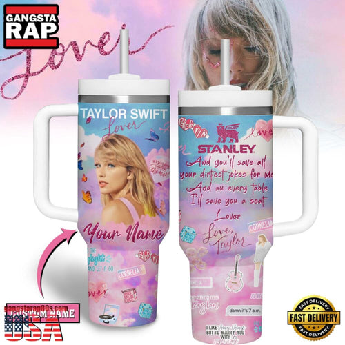 Taylor Swift Music Custom Stanley Quencher 40oz Stainless Steel Tumbler With Handle