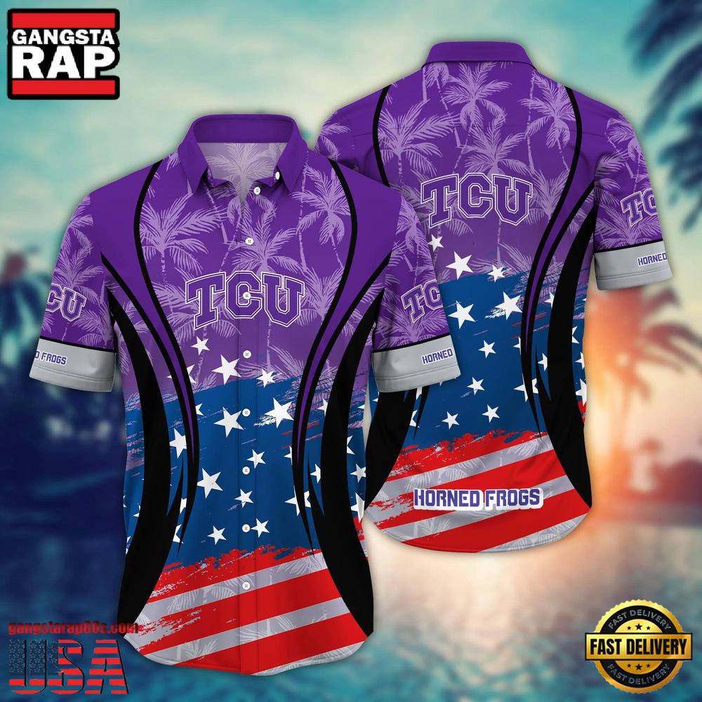 MLB TCU Horned Frogs Team Logo Hot Summer Aloha Hawaiian Shirt