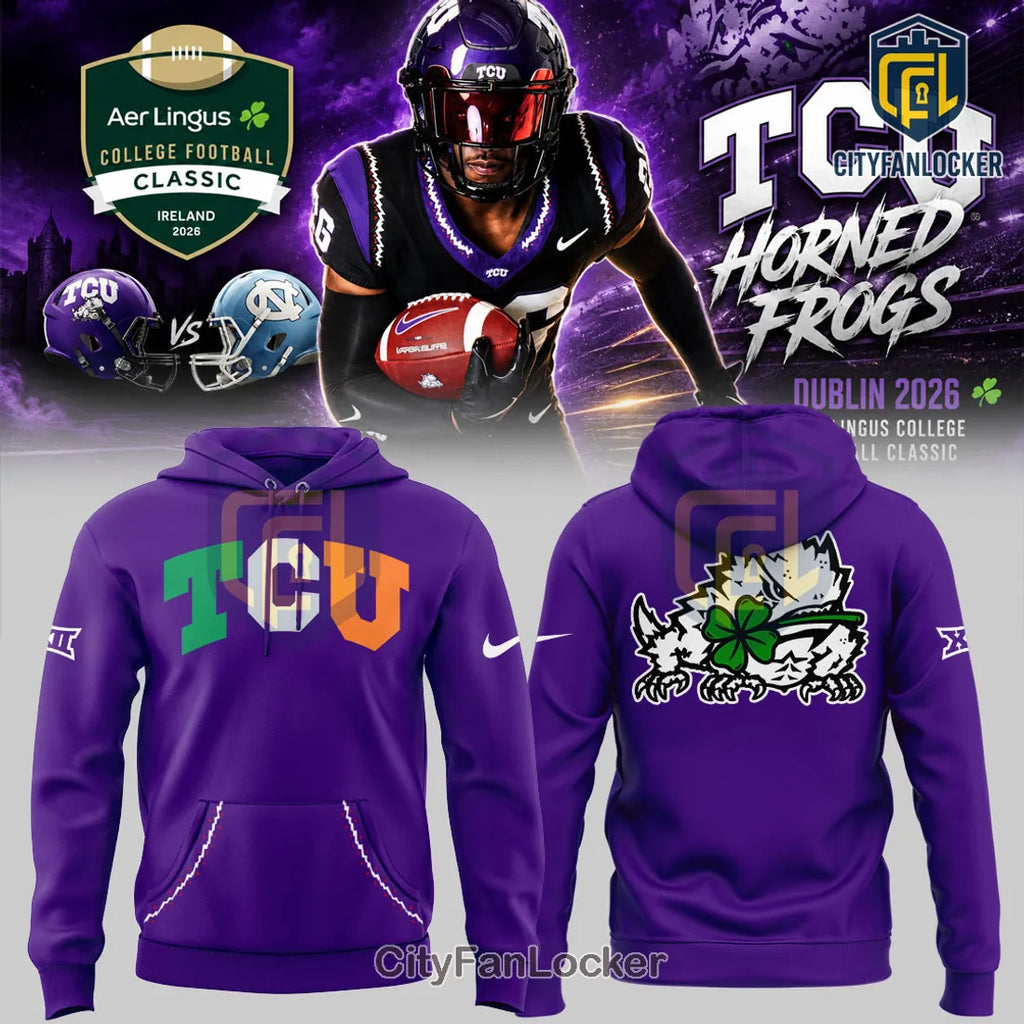 TCU Horned Frogs x Aer Lingus College Football Classic 2026 Hoodie