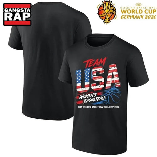 Team USA Womens Basketball FIBA World Cup 2026 Flag Graphic T Shirt