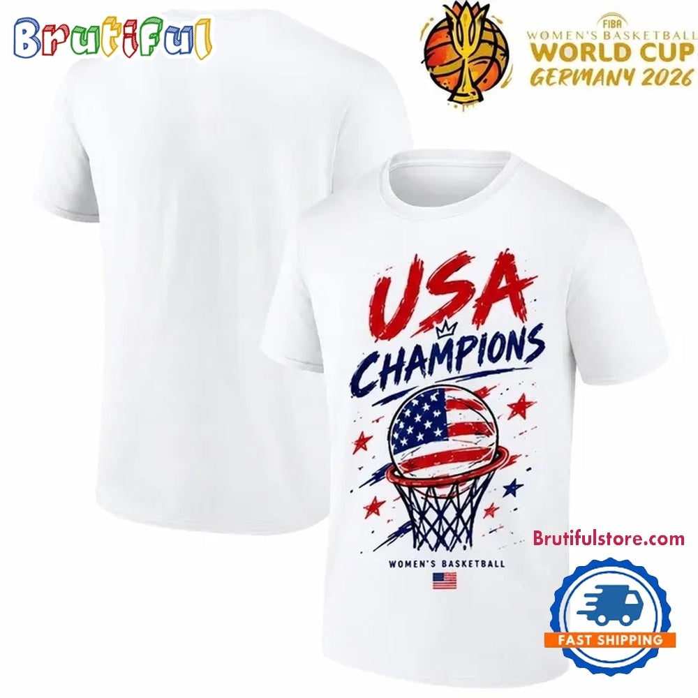 Team USA Womens Basketball FIBA World Cup 2026 White T Shirt