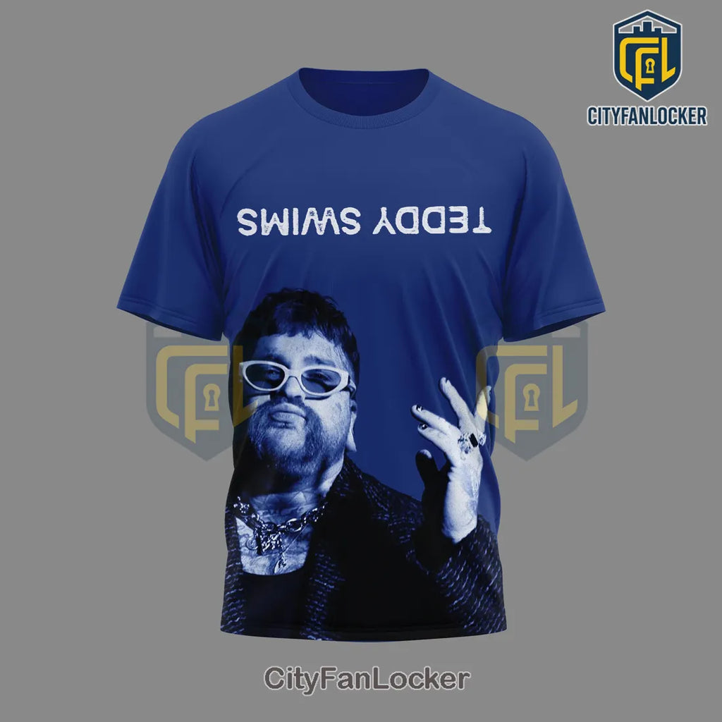 Teddy Swims Official The Ugly Tour Merch Blue T-Shirt