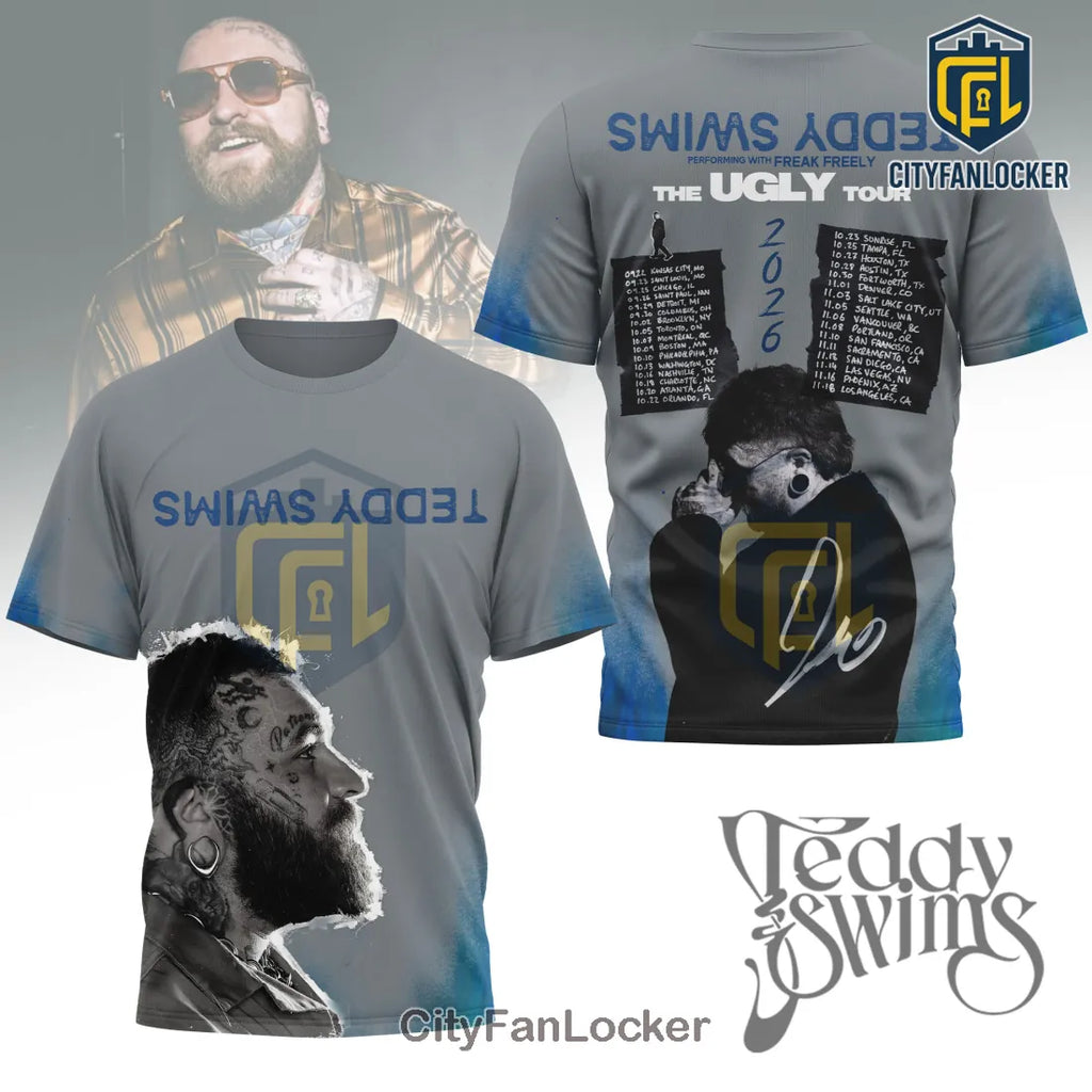 Teddy Swims The Ugly Tour 2026 Merch Graphic Concert T-Shirt