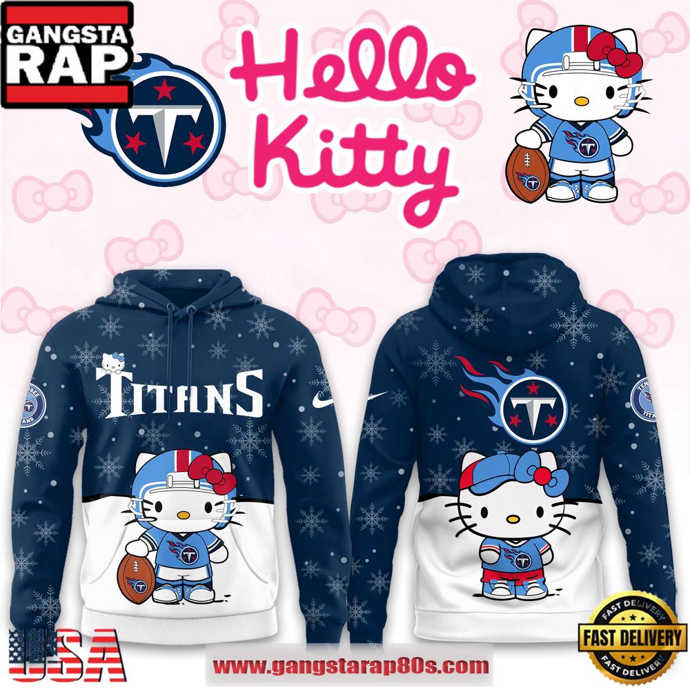 Hello Kitty x NFL Tennessee Titans 2025 Football Christmas Hoodie Shirt