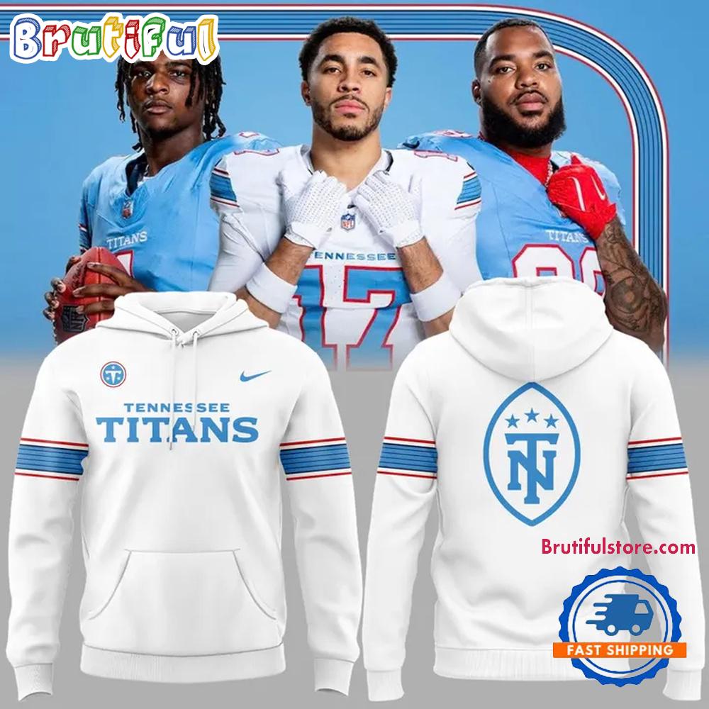 Tennessee Titans 2026 NFL New Uniform White Hoodie T-Shirt