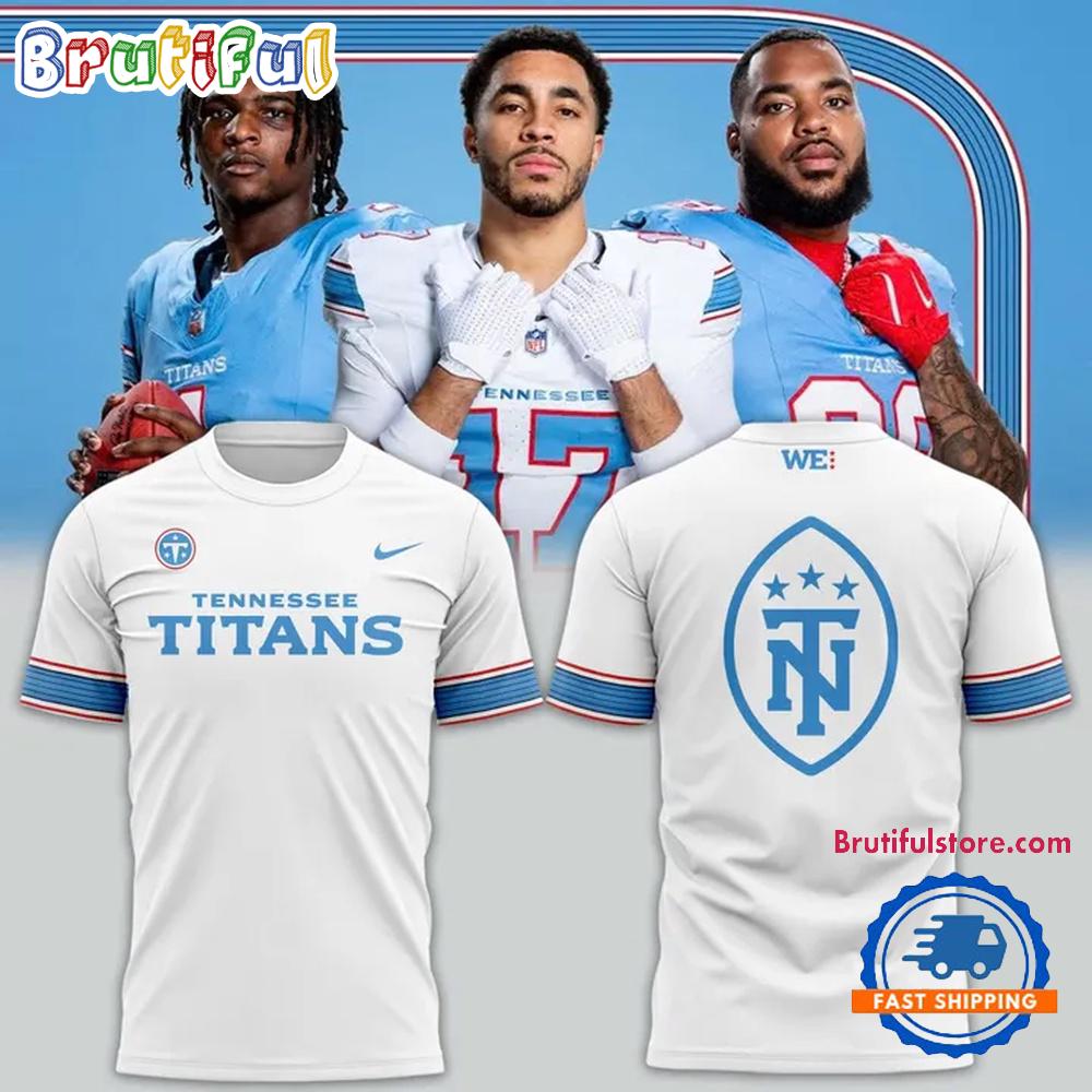Tennessee Titans 2026 NFL New Uniform White Hoodie T-Shirt