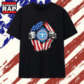 Tennessee Titans American flag ripped chest T Shirt