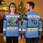 Tennessee Titans Grinch Wearing Christmas Lights Ugly Christmas Sweater