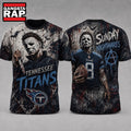 Tennessee Titans NFL Michael Myers Sunday Nightmares Horror Halloween 3D T Shirt, Football New Design Shirt