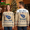 Tennessee Titans Santa Sleigh Custom Name Ugly Christmas Sweater