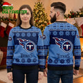 Tennessee Titans Snowflake Logo Ugly Christmas Sweater