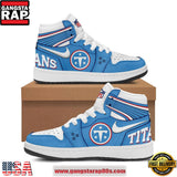 Tennessee Titans Tri-Star Shield Air Jordan 1 Sneakers Shoes