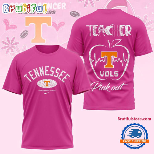 Tennessee Volunteers 2025 NCAA Teacher Tackle Breast Cancer Unisex 3D Shirt