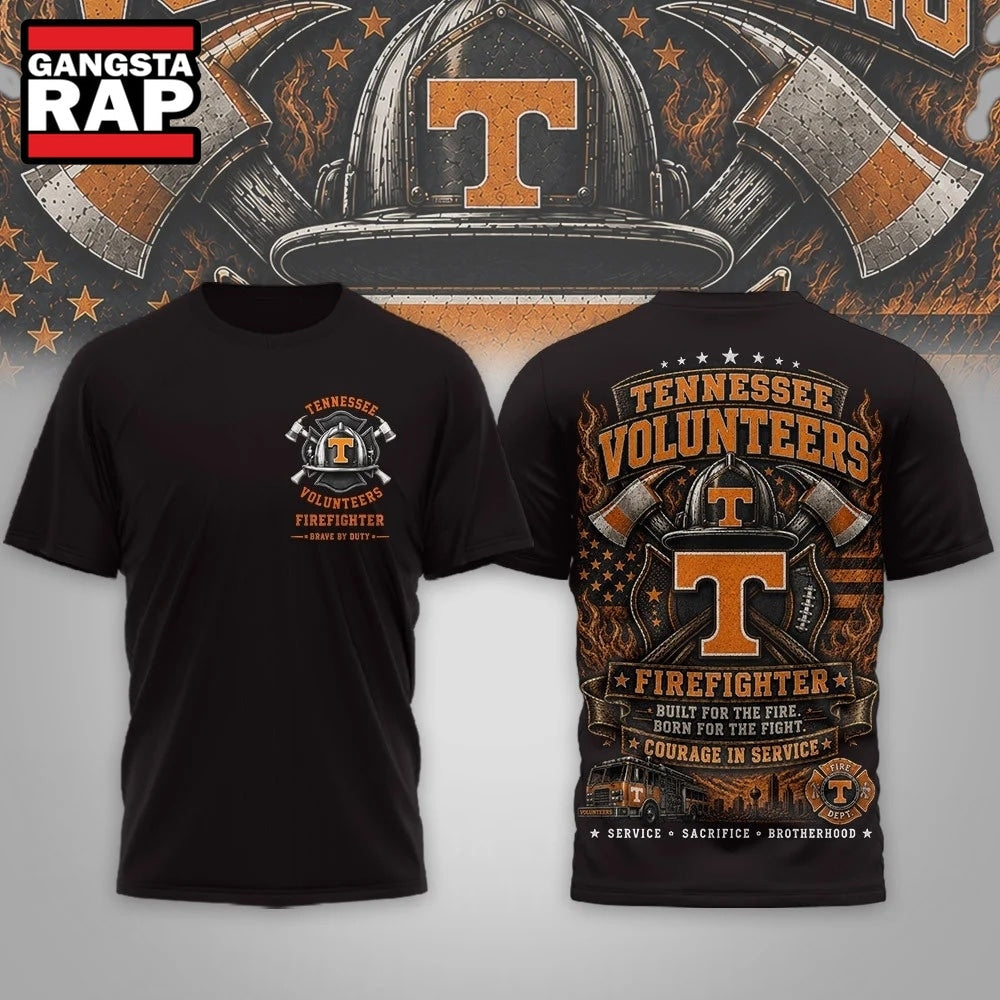 Tennessee Volunteers 2026 NCAA Firefighter Built for the Fire 3D Shirt